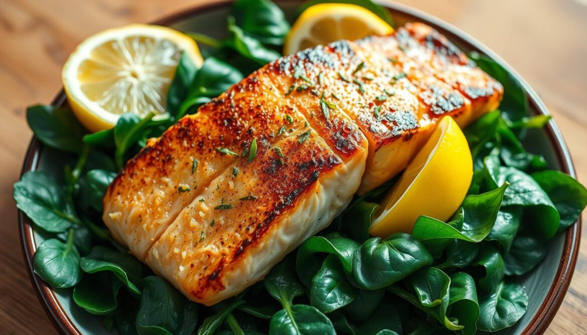 lachs mit spinat